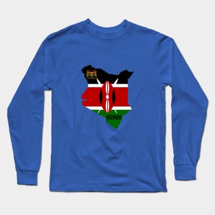 Kenya flag & map Long Sleeve T-Shirt